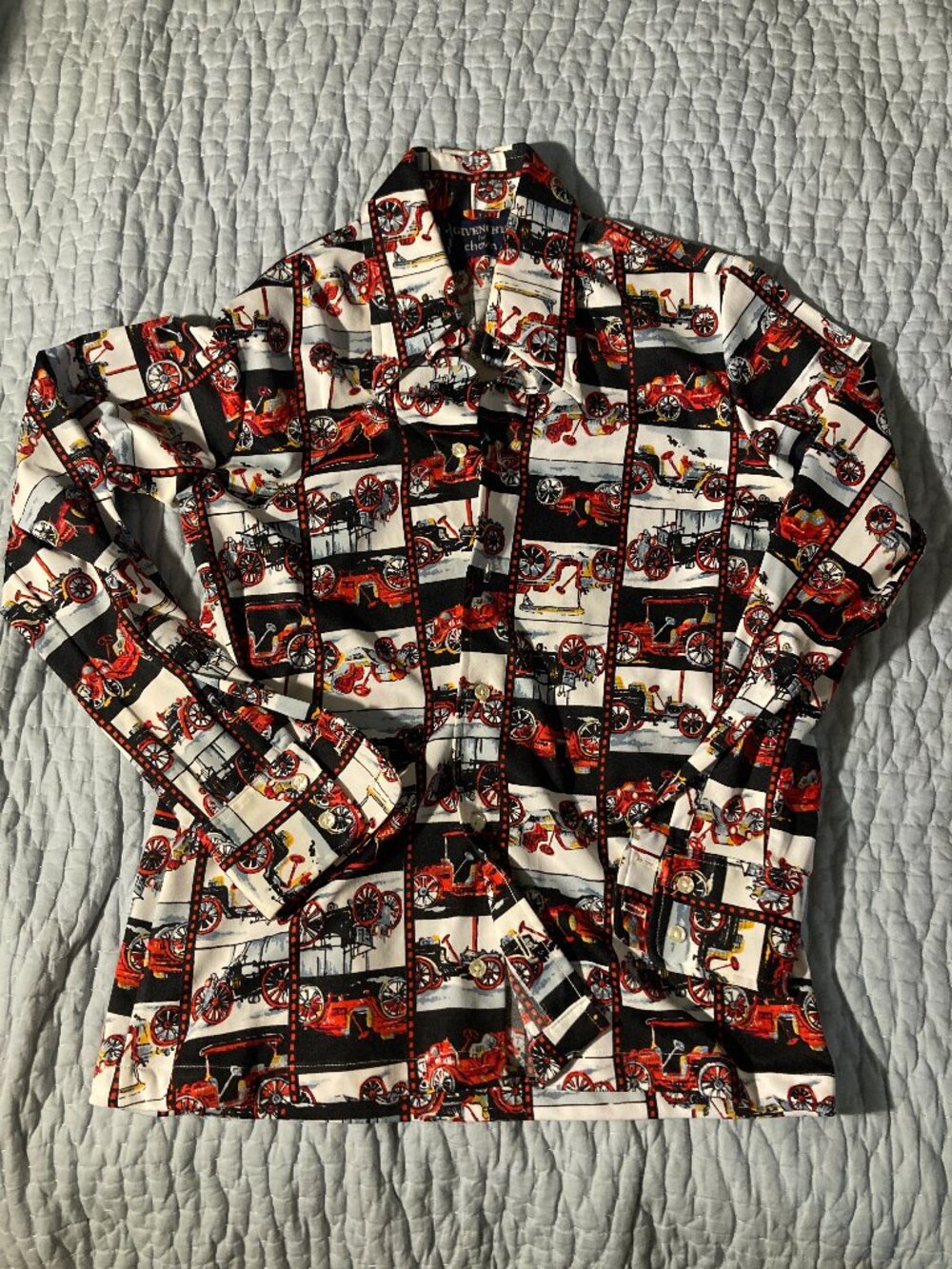 vintage 70's Givenchy automotive button down shirt size 10